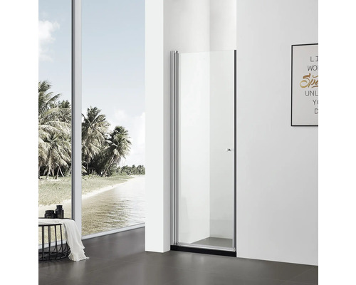 Paravan de duș din sticlă cu cadru în baie