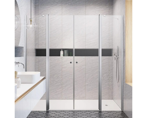 Ușă cabină duș Radaway Eos II DWD+2S 80x197 cm, sticlă transparentă, profil crom