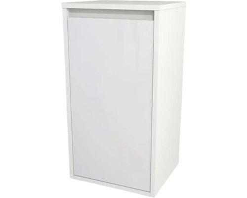 Dulap baie pe sol 40x76 cm PAL alb Devo Cristal 2.0 1 ușă deschidere stânga Dulap alb pentru baie