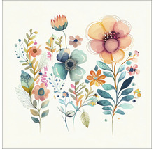 Tablou sticlă Watercolor Flowers XIII 20x20 cm