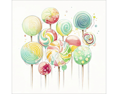 Tablou sticlă Lollies I 20x20 cm