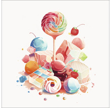 Tablou sticlă Lollies II 20x20 cm
