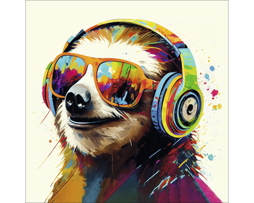 Tablou sticlă Animals With Headphones III 20x20 cm