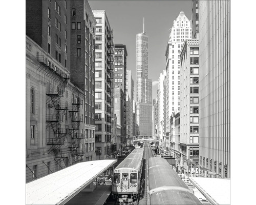 Tablou sticlă Train In Downtown 20x20 cm