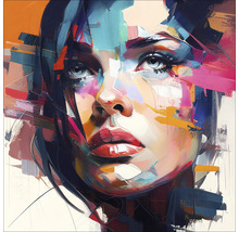 Tablou sticlă Colorful Woman Portrait II 30x30 cm