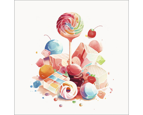 Tablou sticlă Lollies II 50x50 cm