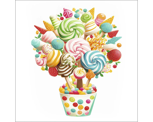 Tablou sticlă Lollies III 50x50 cm