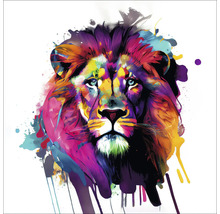 Tablou sticlă Colorful Lion Head IV 50x50 cm