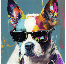 Tablou sticlă Dog With Sunglasses I 50x50 cm