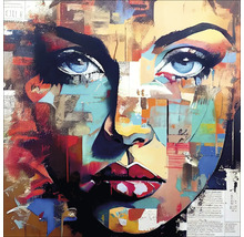Tablou abstract de perete cu chip de femeie