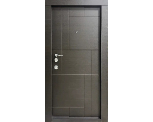 Ușă de intrare metalică pentru interior AP Wenge 86x202 cm stânga cu broască Mottura