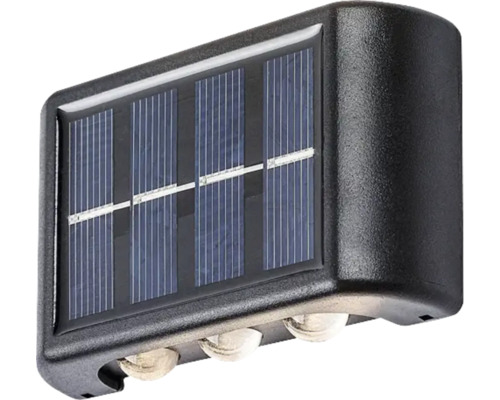 Aplică solară cu LED Kangton 8 lumeni 3000K, plastic negru
