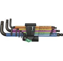 Set chei hexagonale cotite Wera Hex-Plus cu suport