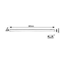 Desen tehnic al unei lămpi LED sub dulap cu dimensiunile de 885 mm lungime, 30 mm înălțime, 20 mm lățime și o lungime a cablului de 1200 mm