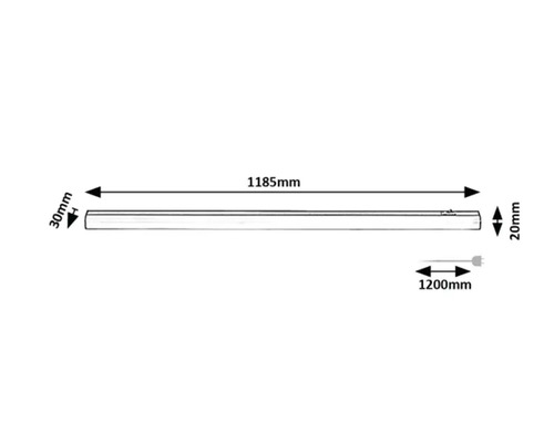 Desen tehnic al unei lămpi cu dimensiuni.