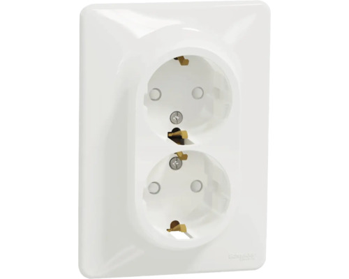 Priză dublă pentru montaj pe perete