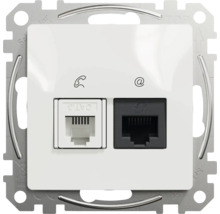 Priză telefon și date RJ11 + RJ45 Schneider Sedna Design CAT5E UTP , alb