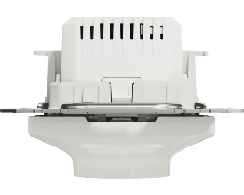 Soclu alb pentru lampă cu fante de aerisire.