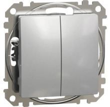 Întrerupător cap-scară dublu Schneider Sedna Design, aluminiu