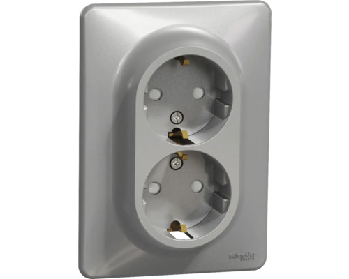 Priză dublă pentru montaj pe perete