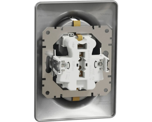 Vedere din spate a unui comutator din plastic și metal