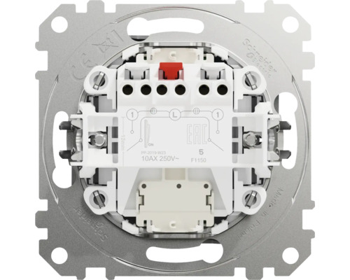Prim-plan cu un întrerupător de lumină cu placă de montaj și conexiuni electrice