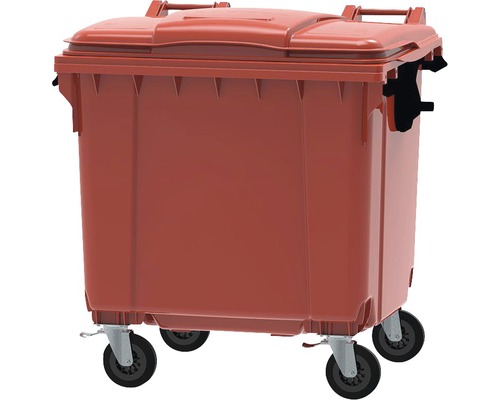 Container de gunoi din plastic cu roți și capac