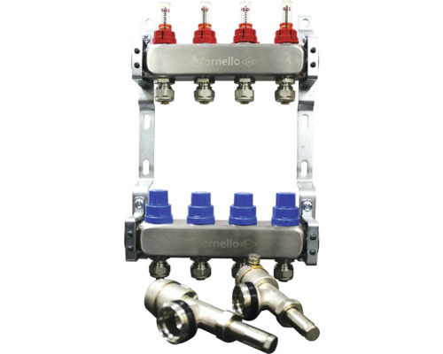 Distribuitor încălzire prin pardoseală cu debitmetru și supape de reglare