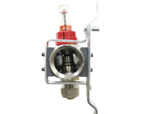 Debimetru pentru sistem de încălzire cu buton de reglare roșu