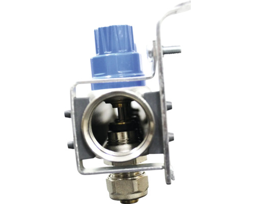 Robinete termostatice pentru radiatoare cu capac albastru și suport de montare