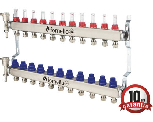 Distribuitor circuit de încălzire cu debitmetre și garanție 10 ani