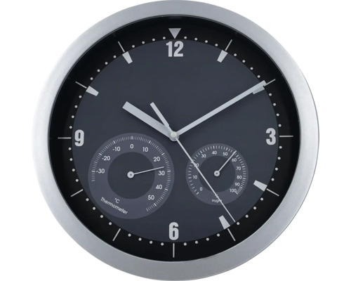 Ceas de perete analogic cu termometru și higrometru