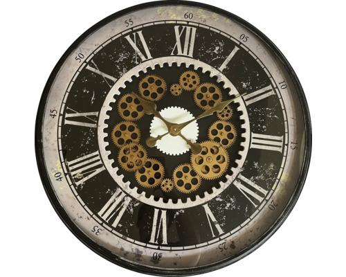 Ceas decorativ de perete cu motiv de roată dințată