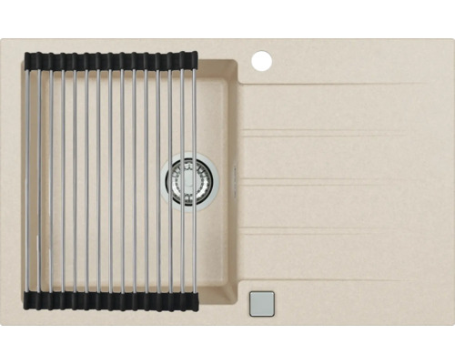 Chiuvetă din granit cu zonă de scurgere și suport rulant