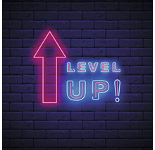 Tablou sticlă Neon Level Up 20x20 cm