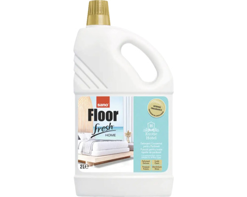 Soluție curățat pardoseală Sano Floor Fresh Home Exotic Hotel 2L Detergent de podea Sano într-o sticlă de doi litri
