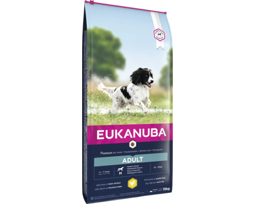 Hrană uscată pentru câini EUKANUBA Adult Talie Medie cu pui 15 kg