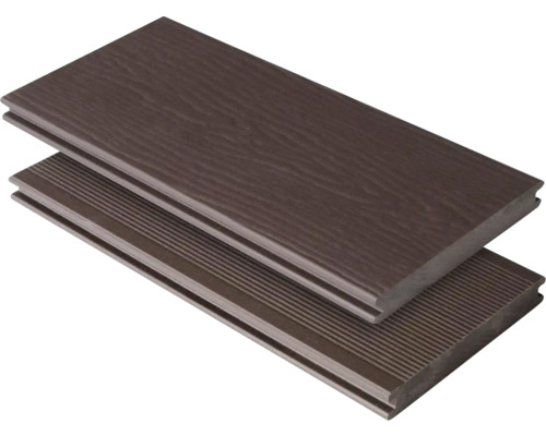 Profil terasă Konsta masiv WPC 20x145x3000 mm Două scânduri de terasă maro din compozit lemnos