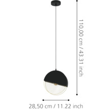 Lumină suspendată cu dimensiunile 110,00 cm înălțime și 28,50 cm diametru