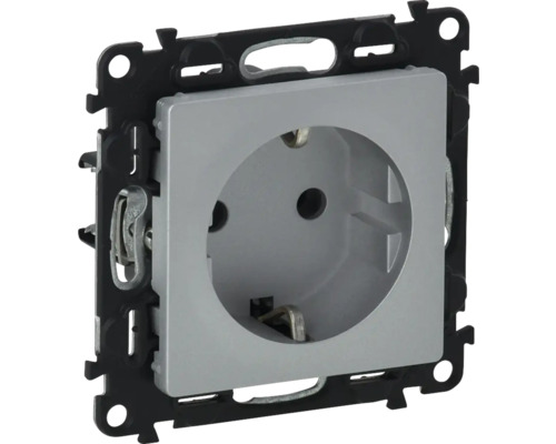 Priză simplă cu împământare Legrand Valena Life, protecție mecanică copii, nuanța aluminiu Priză simplă cu împământare Legrand Valena Life, protecție mecanică copii, nuanța aluminiu