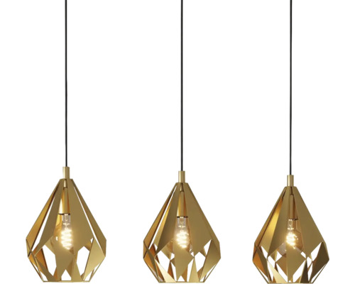 Trei lămpi suspendate cu abajur geometric