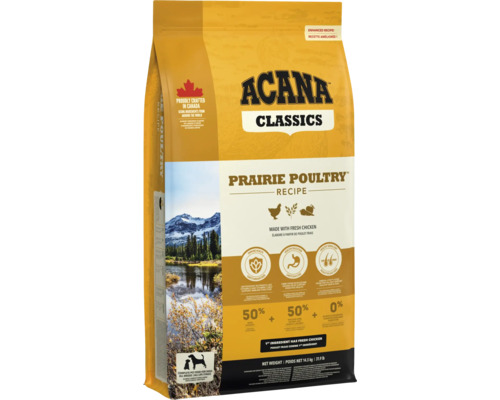Hrană uscată pentru câini ACANA Classics Prairie Poultry cu pui și curcan fără gluten 14,5 kg