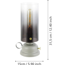 Lampă de masă cu dimensiunile de 31,5 cm înălțime și 15 cm lățime