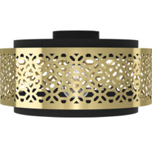 Lumină de plafon cu abajur auriu ajurat