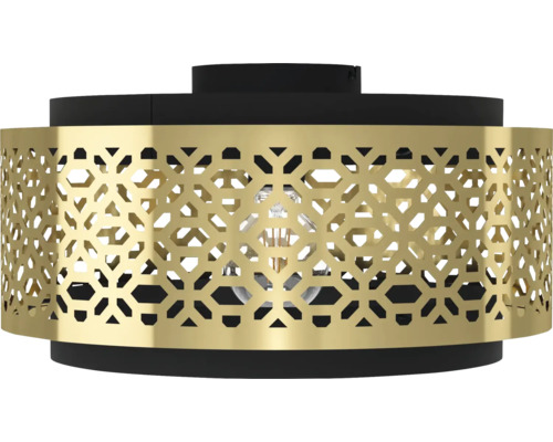 Lumină de plafon cu abajur auriu ajurat