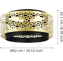 Lumină de plafon cu model geometric, diametru 42 centimetri