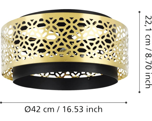 Lumină de plafon cu model geometric, diametru 42 centimetri