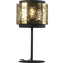 Lampă de masă decorativă cu abajur auriu și decupaje geometrice