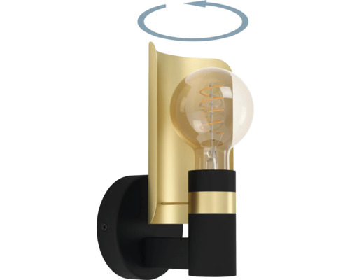 Lămpi de perete din metal cu abajur rotativ și bec