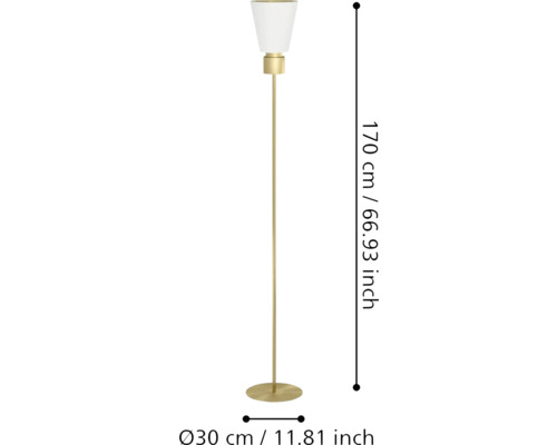 Lampă de podea cu abajur, înălțime 170 cm, diametrul bazei lămpii 30 cm